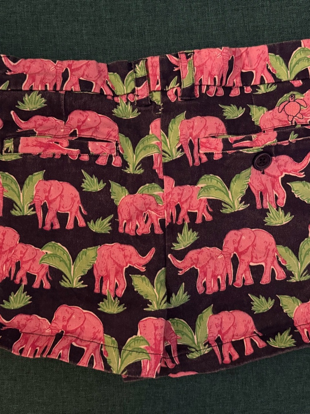 Simply Southern Black Shorts with Pink Elephant Print - Picture 3 of 3